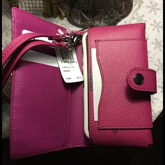 🌟COACH STAR CANYON CRANBERRY PRINT COATED CANVAS CLUTCH🌟 - Picture 2 of 3